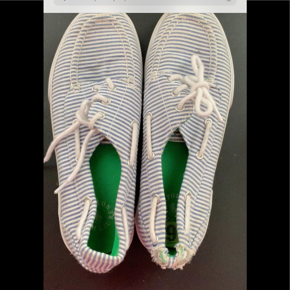Distressed Ralph Lauren polo shoes